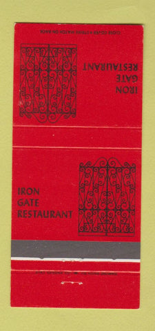 Matchbook Cover - Iron Gate Restaurant Belmont CA 30 Strike