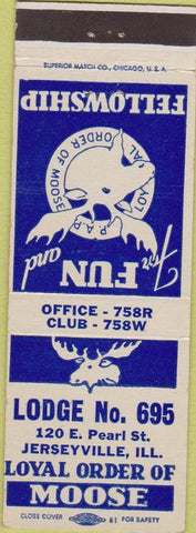 Matchbook Cover - Matchbook Cover Moose Lodge Jerseyville IL