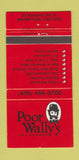 Matchbook Cover - Poor Wally's Restaurant Brampton ON 30 Strike