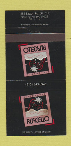 Matchbook Cover - Ristorante Ruscello Warrington PA 30 Strike
