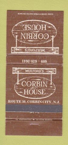 Matchbook Cover - Mulford's Corbin House Corbin City NJ 30 Strike