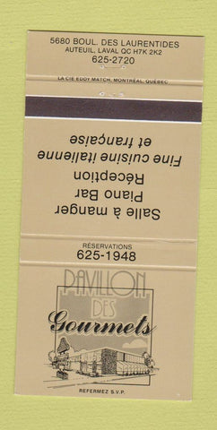 Matchbook Cover - Pavillon Des Gourmets Laval QC 30 Strike