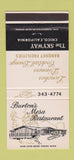 Matchbook Cover - Burton's Mesa Restaurant Chico CA 30 Strike