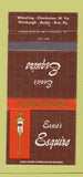 Matchbook Cover Ernie's Esquire Pittsburgh Butler Erie PA Wheeling WV 30 Strike