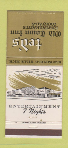 Matchbook Cover - Ted's Old Town Inn Bloomfield Hills MI 30 Strike