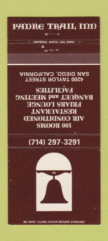 Matchbook Cover - Padre Trail Inn San Diego CA 30 Strike