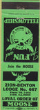 Matchbook Cover - Matchbook Cover Moose Lodge Zion IL
