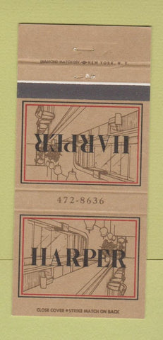 Matchbook Cover - Harper Restaurant New York City 30 Strike
