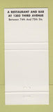 Matchbook Cover - Harper Restaurant New York City 30 Strike