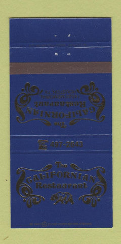 Matchbook Cover - Californian Restaurant Houston TX 30 Strike