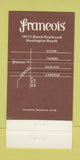 Matchbook Cover - Francois Restaurant Huntington Beach CA 30 Strike