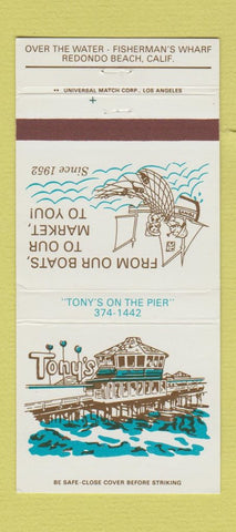 Matchbook Cover - Tony's Restaurant Redondo Beach CA 30 Strike