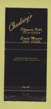 Matchbook Cover - Chadney's Sherman Oaks Santa Monica CA 30 Strike
