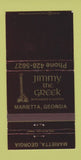 Matchbook Cover - Jimmy the Greek Restaurant Marietta GA 30 Strike