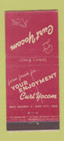 Matchbook Cover - Curt Yocom Restaurant Iowa City IA WEAR 21 Strike Feature