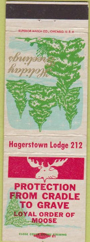 Matchbook Cover - Matchbook Cover Moose Lodge Hagerstown MD Christmas