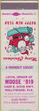 Matchbook Cover - Matchbook Cover Moose Lodge Hollywood FL