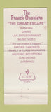 Matchbook Cover - The French Quarters Birmingham AL 30 Strike
