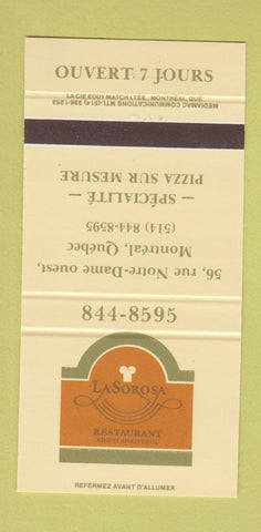 Matchbook Cover - La Sorosa Restaurant Montreal QC 30 Strike
