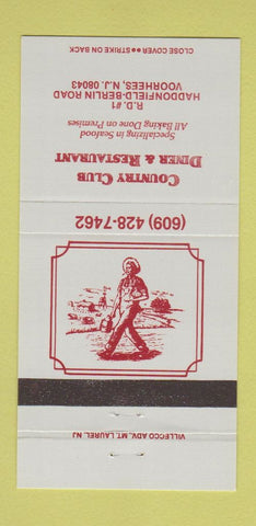 Matchbook Cover - Country Club Diner Restaurant Voorhees NJ 30 Strike