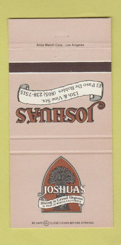 Matchbook Cover - Joshua's El Paso De Probles CA 30 Strike