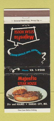 Matchbook Cover - Majestic Steak House Kansas City MO WEAR 30 Strike