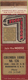Matchbook Cover - Matchbook Cover Moose Lodge Washington DC WEAR