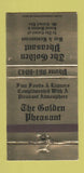 Matchbook Cover - Golden Pleasant Restaurant  30 Strike