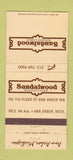 Matchbook Cover - Sandalwood Restaurant Ann Arbor MI 30 Strike