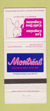 Matchbook Cover - Montreal Restaurant Bistro Toronto ON 30 Strike