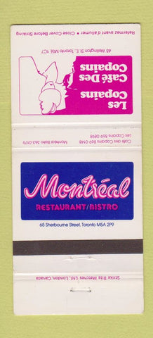 Matchbook Cover - Montreal Restaurant Bistro Toronto ON 30 Strike