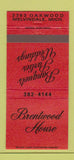Matchbook Cover - Brentwood House Melvindale MI #1 RED 30 Strike