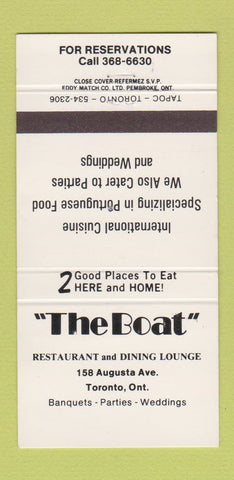 Matchbook Cover - The Boat Restaurant Toronto ON 30 Strike