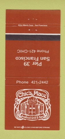 Matchbook Cover - Chic's Place San Francisco CA restaurant 30 Strike