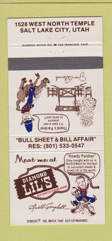 Matchbook Cover - Diamond Lil's Salt Lake City UT 30 Strike