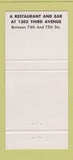 Matchbook Cover - Harper Restaurant New York City 30 Strike