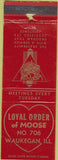 Matchbook Cover - Matchbook Cover Moose Lodge Waukegan IL