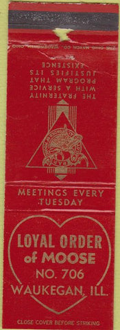 Matchbook Cover - Matchbook Cover Moose Lodge Waukegan IL