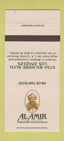 Matchbook Cover - Al Amir Lebanese Restaurant Los Angeles CA 30 Strike