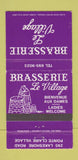 Matchbook Cover - Brasserie Le Village Pointe Clark Village ON 30 Strike