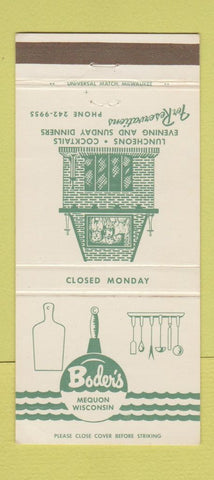 Matchbook Cover - Boder's Restaurant Mequon WI 30 Strike