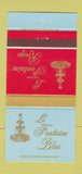 Matchbook Cover - La Fountain Blue Rouge Baltimore MD 30 Strike