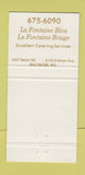 Matchbook Cover - La Fountain Blue Rouge Baltimore MD 30 Strike