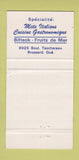Matchbook Cover - Villa Massimo Brossard QC 30 Strike