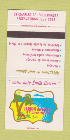 Matchbook Cover - Jardin de Capri Bellechasse QC 30 Strike