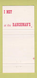 Matchbook Cover - Ranchman's Steak House Calgary AB 30 Strike