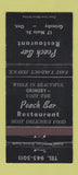 Matchbook Cover - Peach Bar Restaurant Grimsby ON 30 Strike