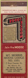 Matchbook Cover - Matchbook Cover Moose Lodge Mount Morris IL