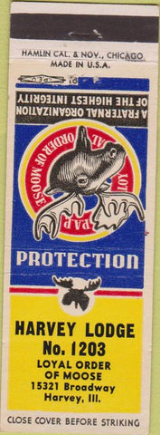 Matchbook Cover - Matchbook Cover Moose Lodge Harvey IL WEAR