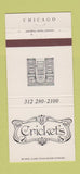 Matchbook Cover - Cricket's Chicago IL 30 Strike